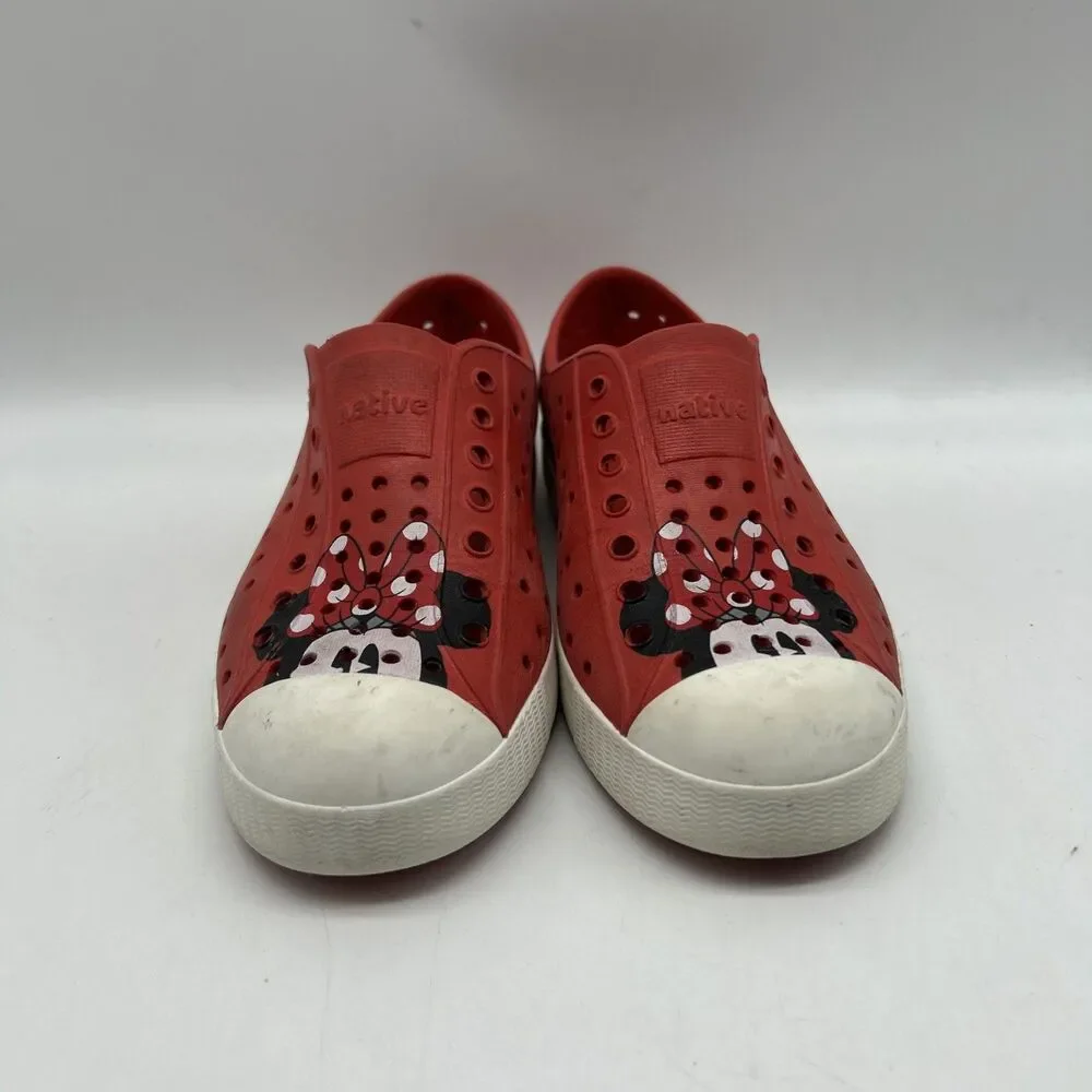 Native Shoes Kids Girls‎ C13 Red Disney Minnie Mouse Slip on Rubber
